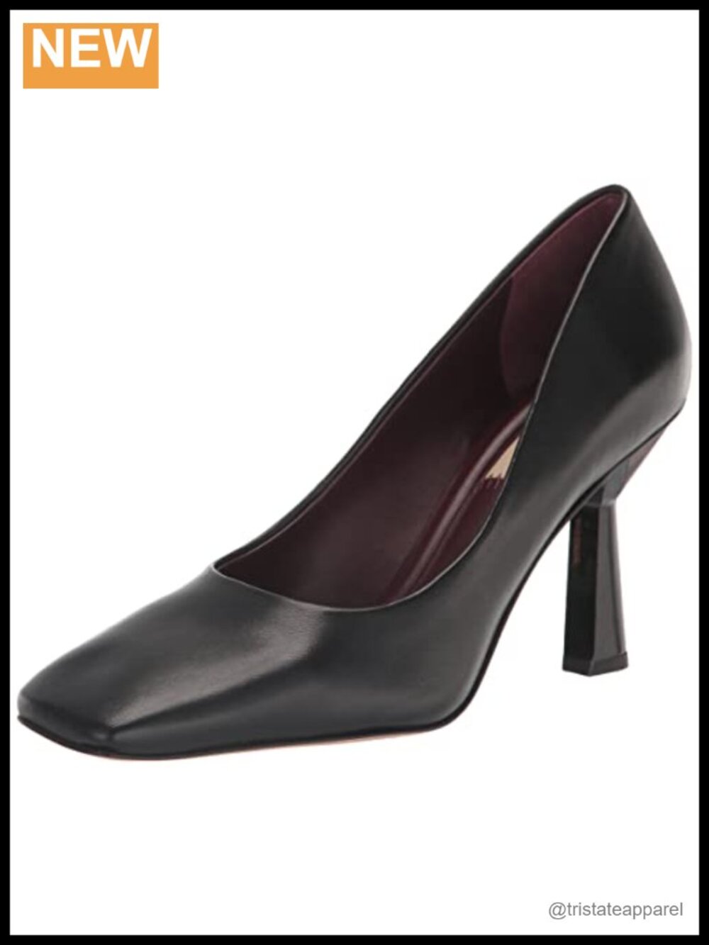 Nappa Leather Pump Square Toe Slip-On Work Shoe